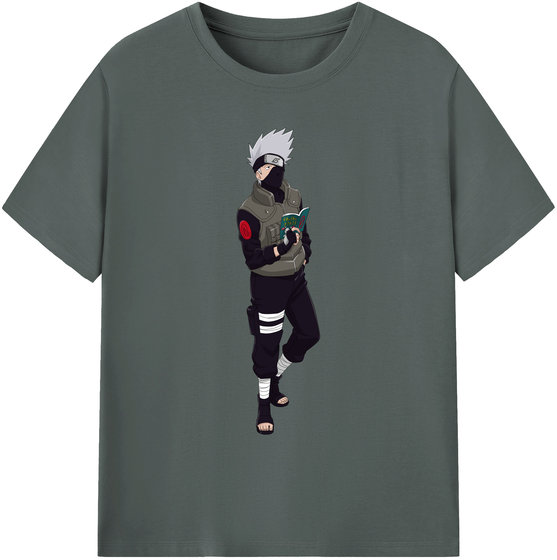 （画像用） NARUTO -ナルト- はたけ カカシ Hatake Kakashi 綿100％ メンズ半袖Tシャツ｜肌触りやわらか＆通気性